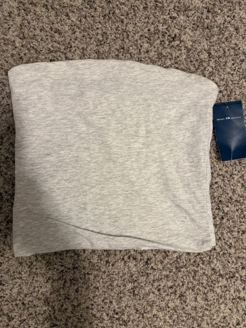 Brandy Melville Light Gray Strapless Crop Top